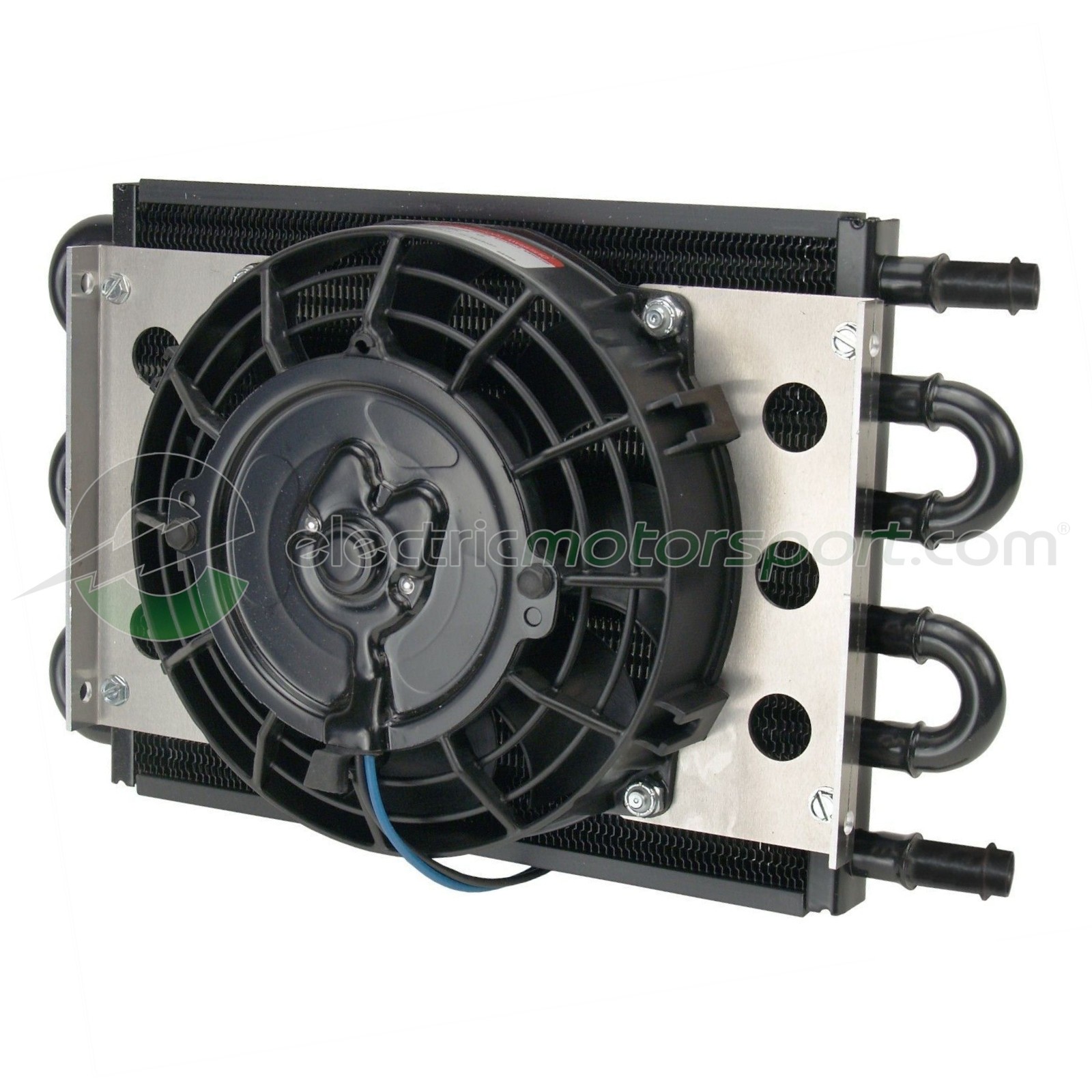Radiator with 1/2 Inch Hose Barb Inlets and Electric Fan